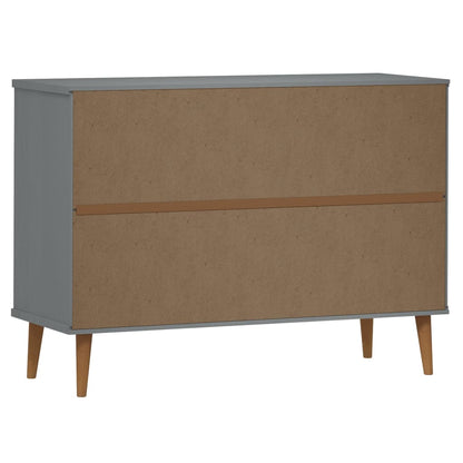 Kommode Grå MOLDE 113x40x80 cm heltre furu