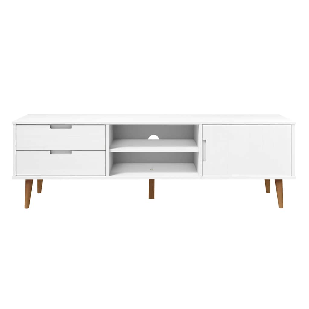 TV-Møbel Hvit TV-benk MOLDE 158x40x49 cm heltre furu