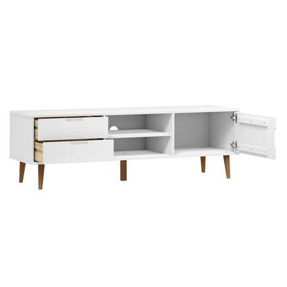 TV-Møbel Hvit TV-benk MOLDE 158x40x49 cm heltre furu