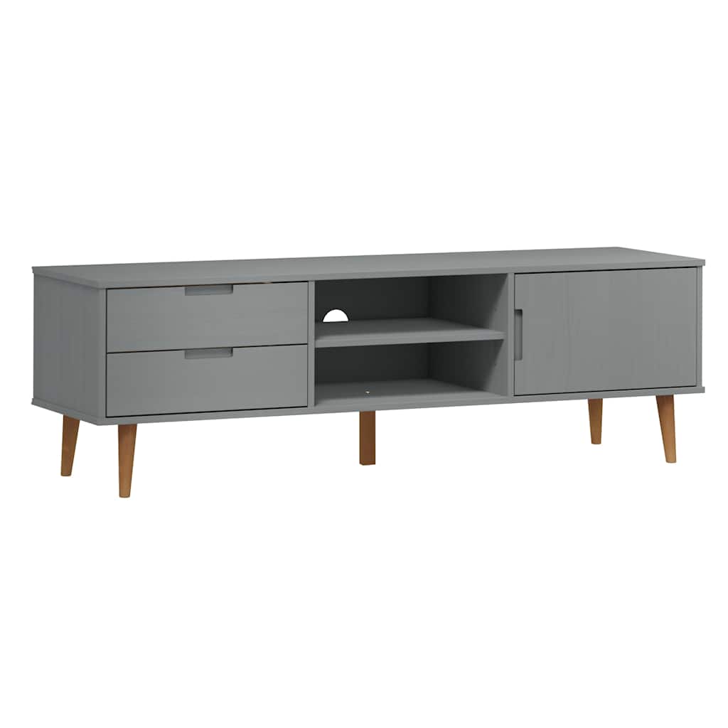 TV-Møbel Grå TV-benk MOLDE 158x40x49 cm heltre furu