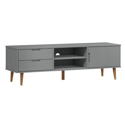 TV-Møbel Grå TV-benk MOLDE 158x40x49 cm heltre furu