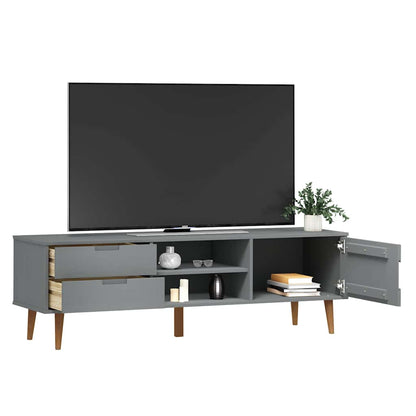 TV-Møbel Grå TV-benk MOLDE 158x40x49 cm heltre furu