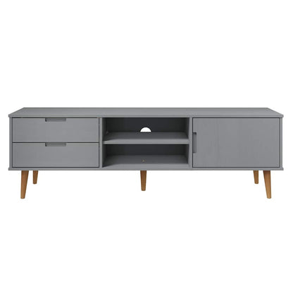 TV-Møbel Grå TV-benk MOLDE 158x40x49 cm heltre furu