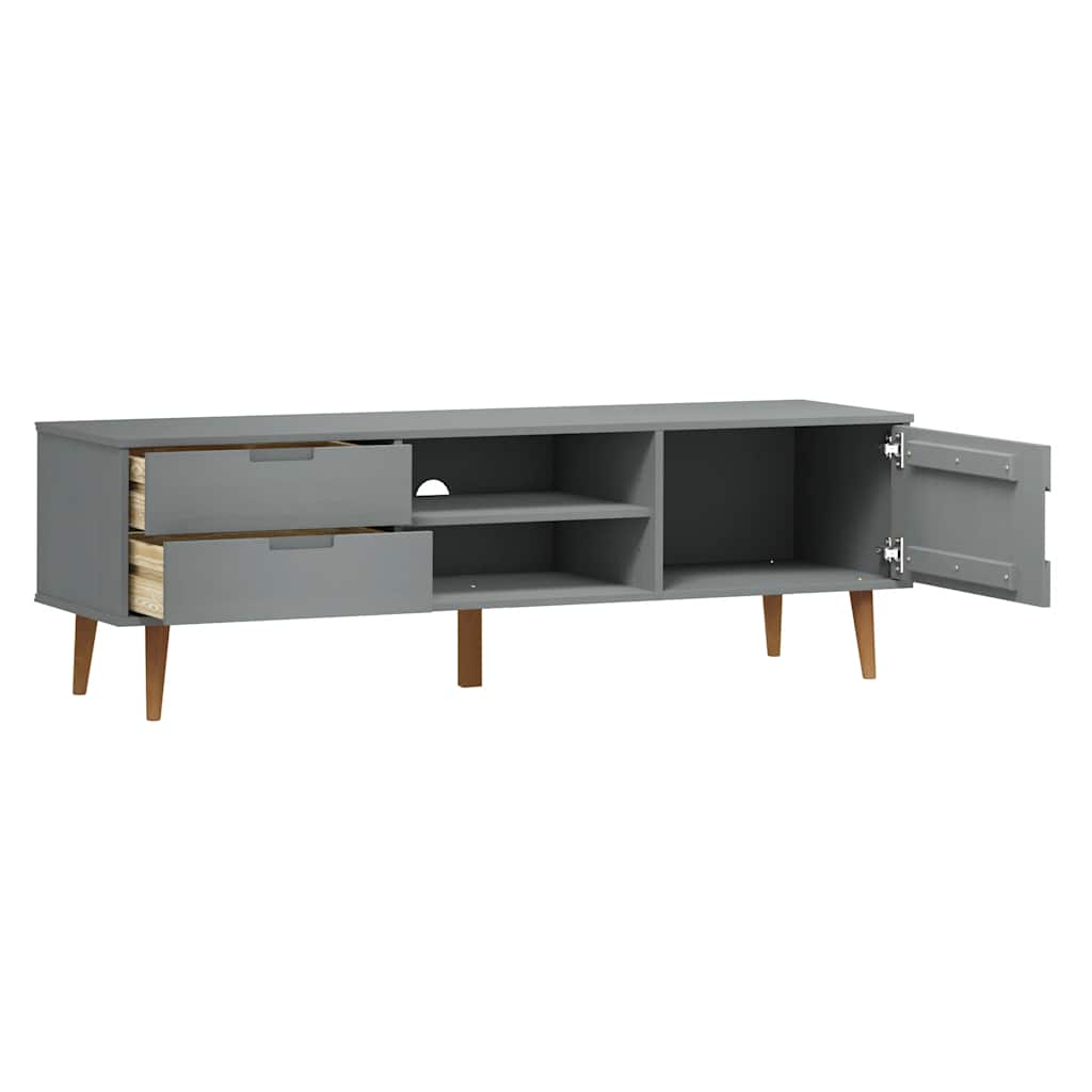 TV-Møbel Grå TV-benk MOLDE 158x40x49 cm heltre furu