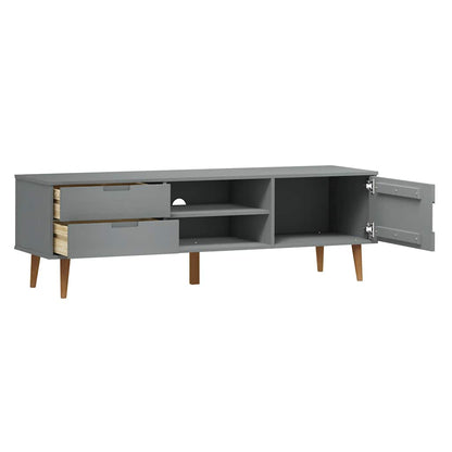 TV-Møbel Grå TV-benk MOLDE 158x40x49 cm heltre furu