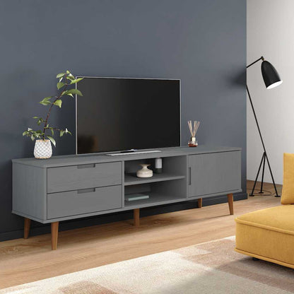 TV-Møbel Grå TV-benk MOLDE 158x40x49 cm heltre furu
