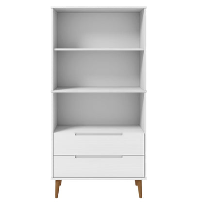 Bokhylle Hvit MOLDE 85x35x170,5 cm heltre furu