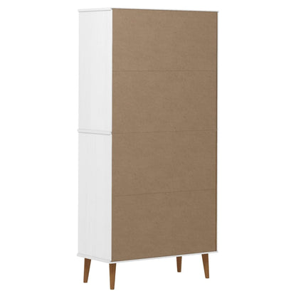 Bokhylle Hvit MOLDE 85x35x170,5 cm heltre furu