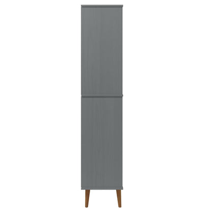 Bokhylle Grå MOLDE 85x35x170,5 cm heltre furu