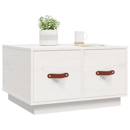 Salongbord Sofabord Hvit 60x53x35 cm heltre furu