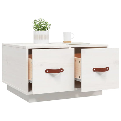 Salongbord Sofabord Hvit 60x53x35 cm heltre furu