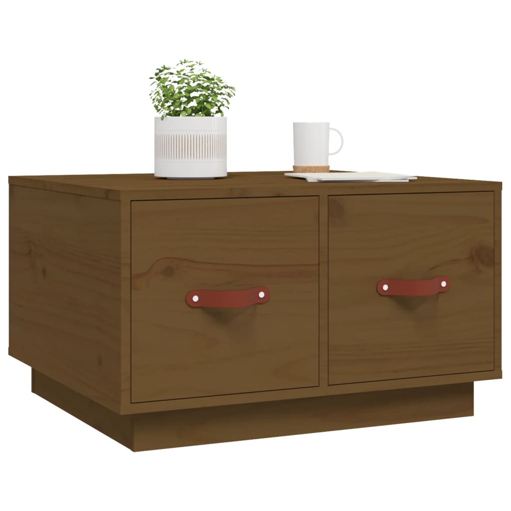 Salongbord Sofabord Tre heltre furu Honningbrun 60x53x35 cm