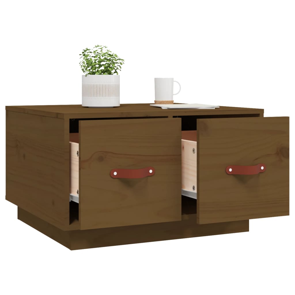 Salongbord Sofabord Tre heltre furu Honningbrun 60x53x35 cm