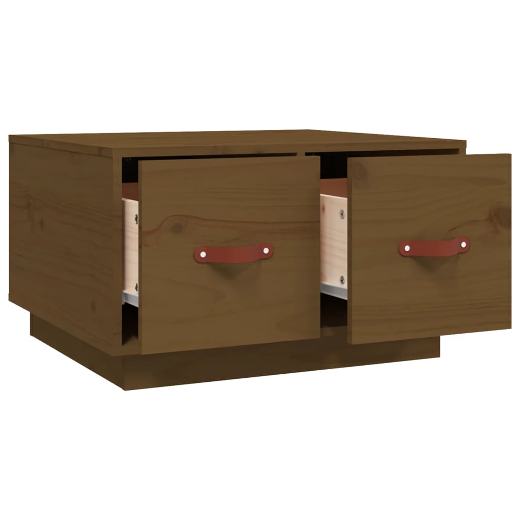 Salongbord Sofabord Tre heltre furu Honningbrun 60x53x35 cm