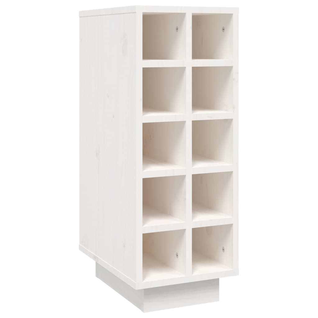 Vinstativ Vinhylle Hvit 23x34x61 cm heltre furu