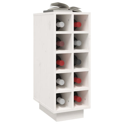 Vinstativ Vinhylle Hvit 23x34x61 cm heltre furu