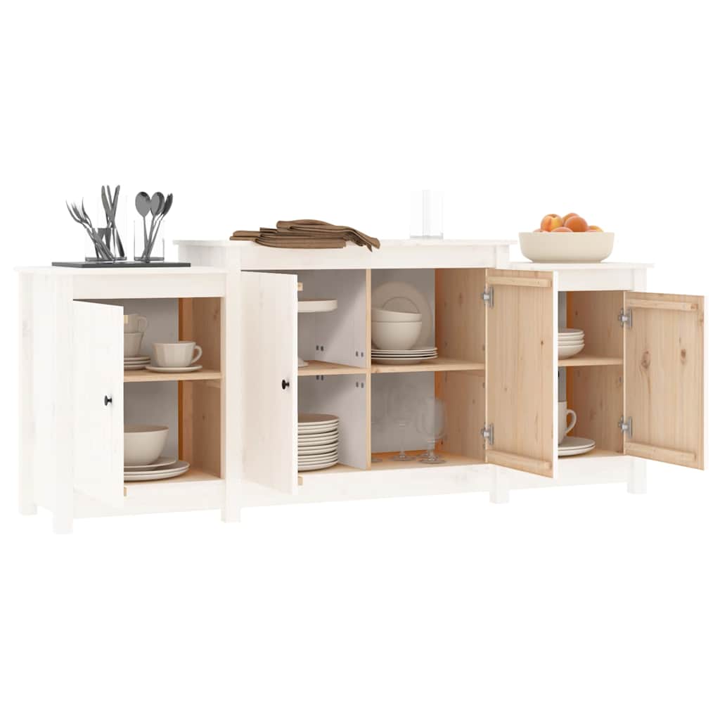 Skjenk Hvit 164x37x68 cm heltre furu