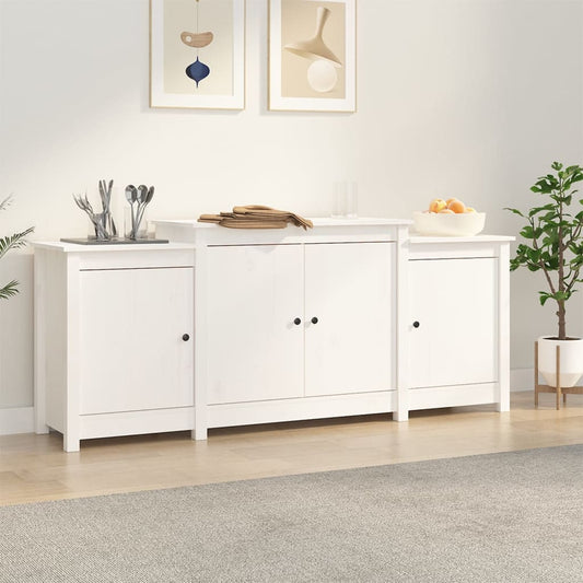 Skjenk Hvit 164x37x68 cm heltre furu