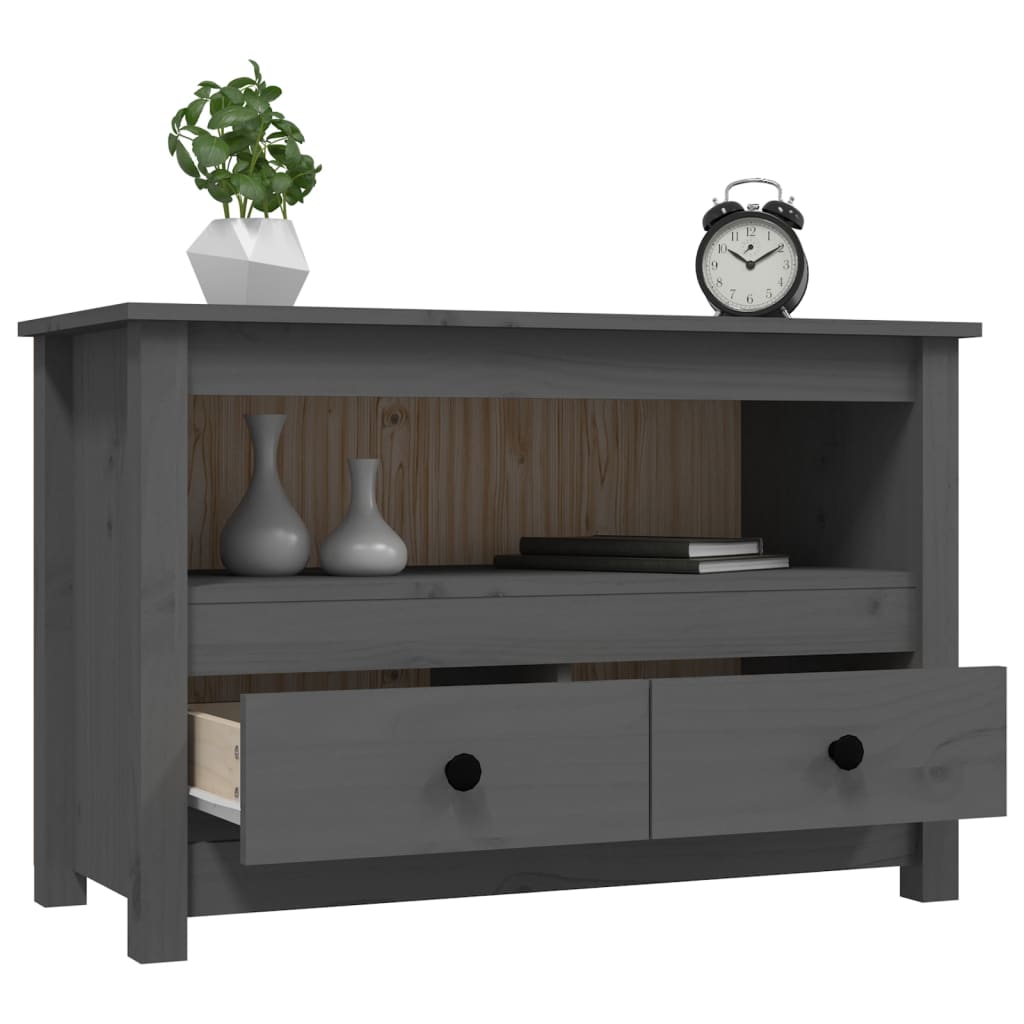 TV-Møbel Grå TV-benk 79x35x52 cm heltre furu