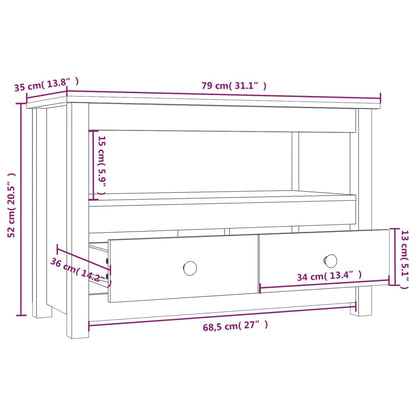 TV-Møbel Grå TV-benk 79x35x52 cm heltre furu