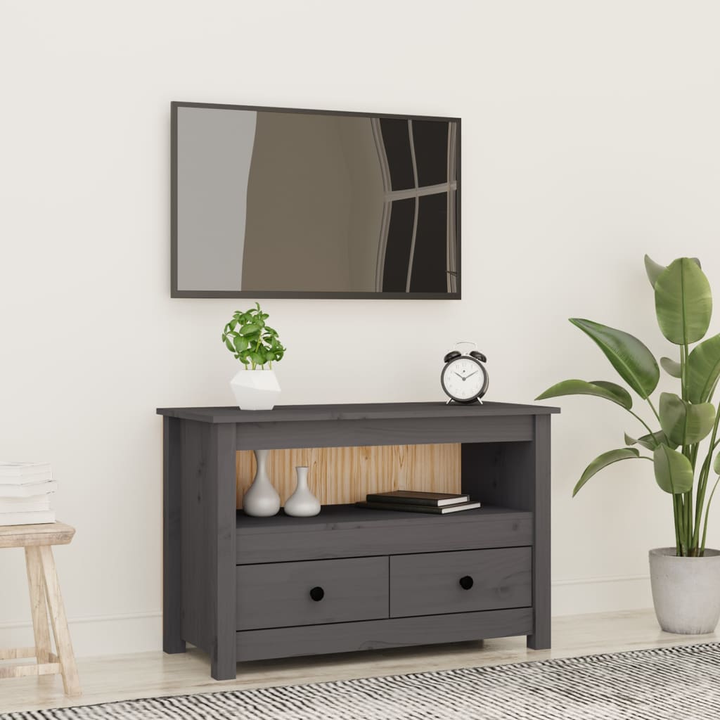 TV-Møbel Grå TV-benk 79x35x52 cm heltre furu