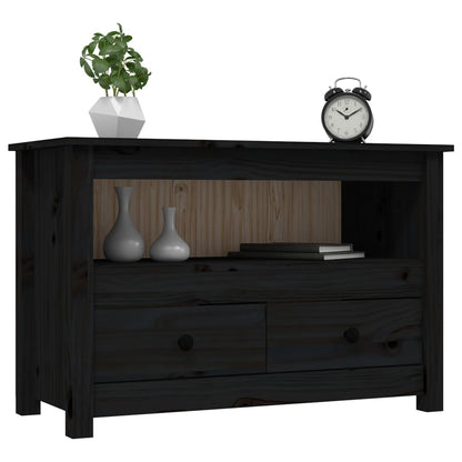 TV-Møbel Svart TV-benk 79x35x52 cm heltre furu