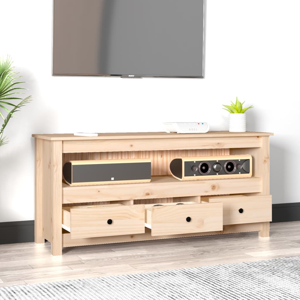 TV-Møbel Tre TV-benk heltre furu 114x35x52 cm