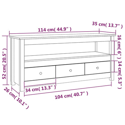 TV-Møbel Honningbrun TV-benk 114x35x52 cm heltre furu