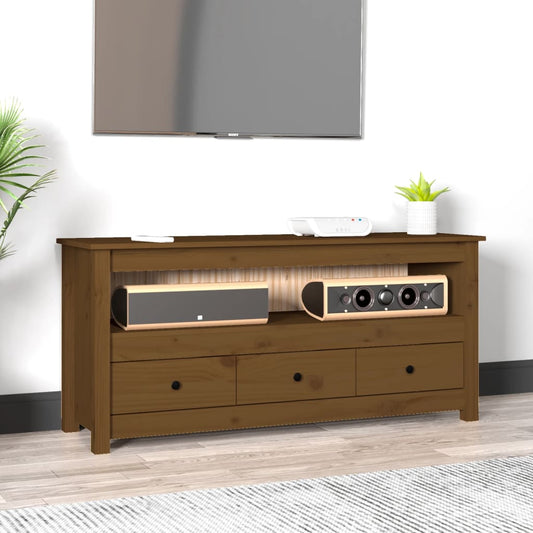 TV-Møbel Honningbrun TV-benk 114x35x52 cm heltre furu
