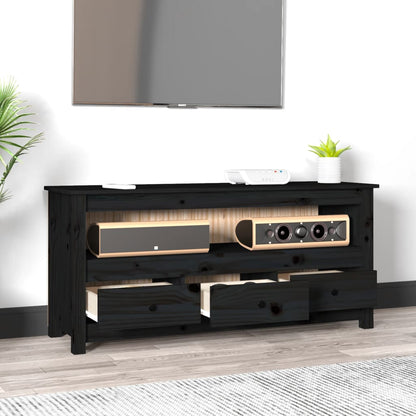 TV-Møbel Svart TV-benk 114x35x52 cm heltre furu
