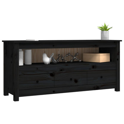TV-Møbel Svart TV-benk 114x35x52 cm heltre furu