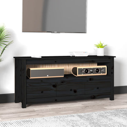 TV-Møbel Svart TV-benk 114x35x52 cm heltre furu