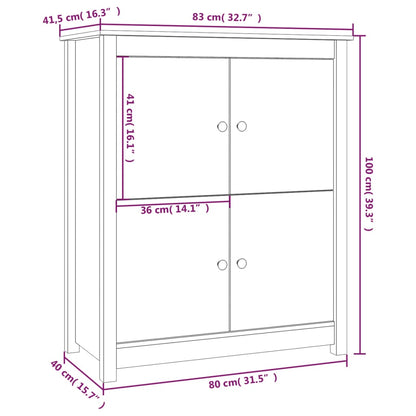 Skjenk Svart 83x41,5x100 cm heltre furu