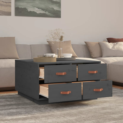 Salongbord Sofabord Grå 80x80x45 cm heltre furu