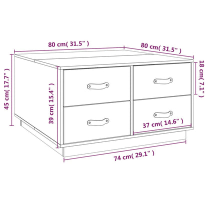 Salongbord Sofabord Grå 80x80x45 cm heltre furu