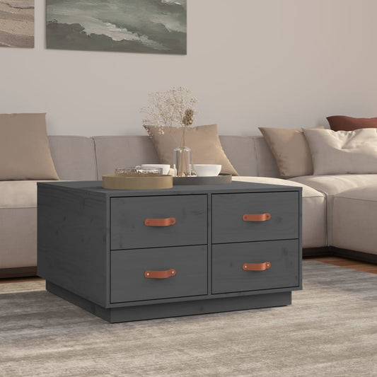 Salongbord Sofabord Grå 80x80x45 cm heltre furu