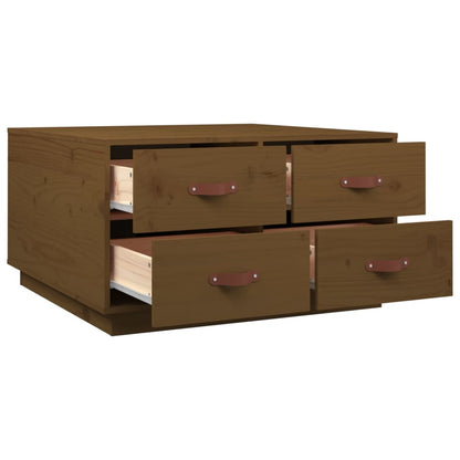 Salongbord Sofabord Tre heltre furu Honningbrun 80x80x45 cm