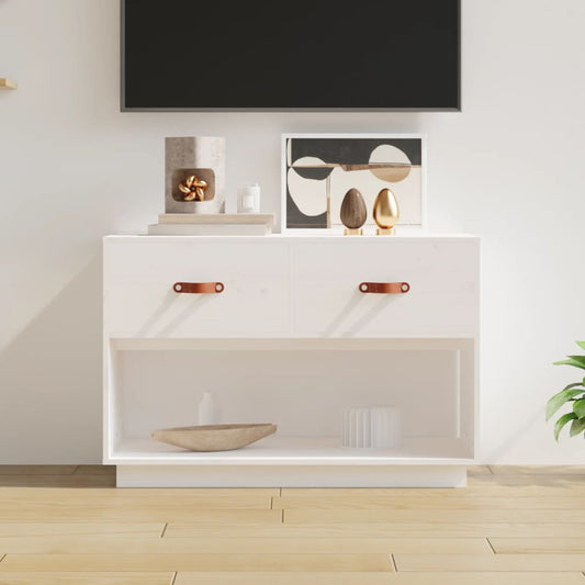 TV-Møbel Hvit TV-benk 90x40x60 cm heltre furu