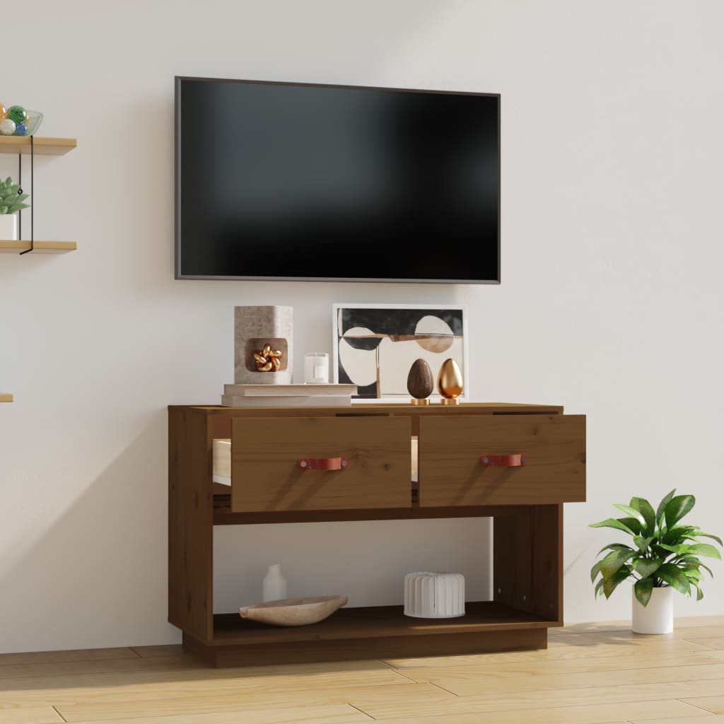 TV-Møbel Honningbrun TV-benk 90x40x60 cm heltre furu