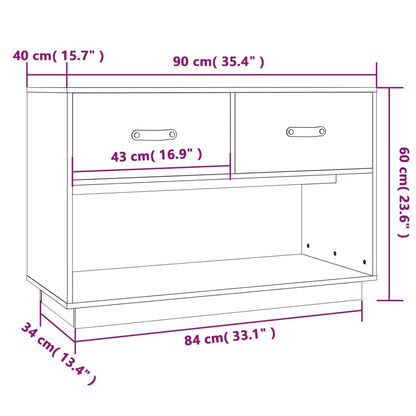 TV-Møbel Honningbrun TV-benk 90x40x60 cm heltre furu