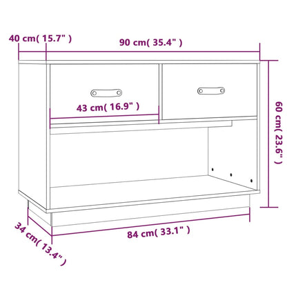 TV-Møbel Svart TV-benk 90x40x60 cm heltre furu