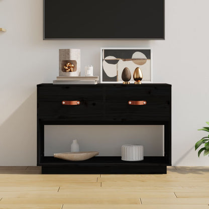 TV-Møbel Svart TV-benk 90x40x60 cm heltre furu