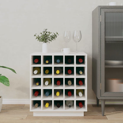 Vinstativ Vinhylle Hvit 55,5x34x61 cm heltre furu