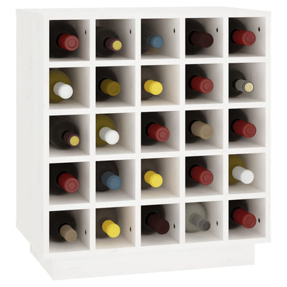 Vinstativ Vinhylle Hvit 55,5x34x61 cm heltre furu