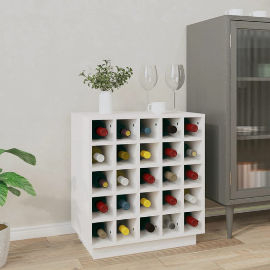 Vinstativ Vinhylle Hvit 55,5x34x61 cm heltre furu