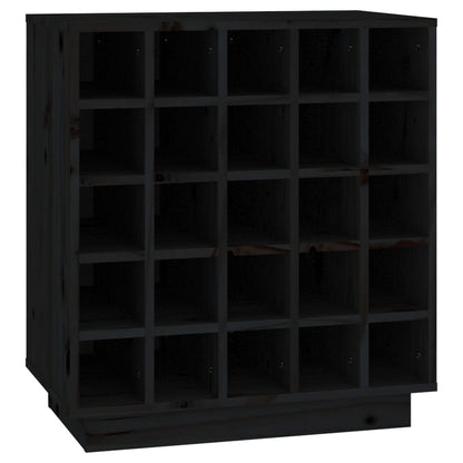 Vinstativ Vinhylle Svart 55,5x34x61 cm heltre furu