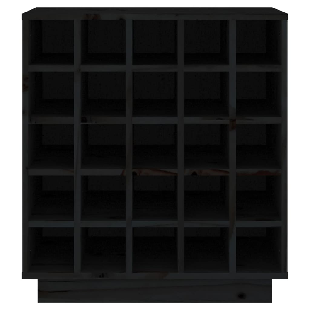 Vinstativ Vinhylle Svart 55,5x34x61 cm heltre furu