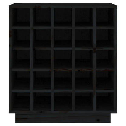 Vinstativ Vinhylle Svart 55,5x34x61 cm heltre furu
