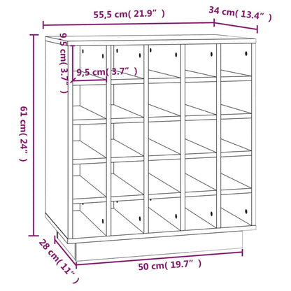 Vinstativ Vinhylle Svart 55,5x34x61 cm heltre furu