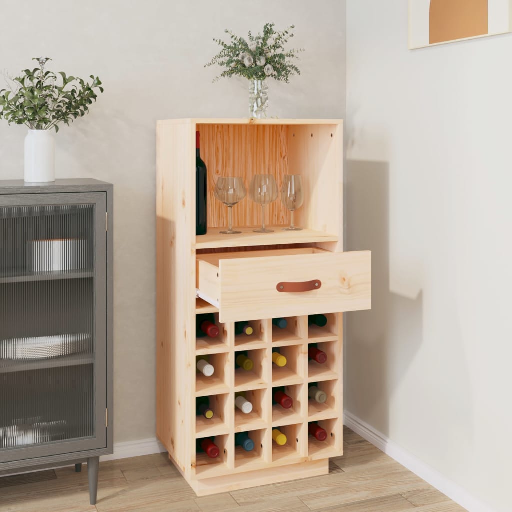 Vinstativ Vinhylle 45x34x100 cm heltre furu